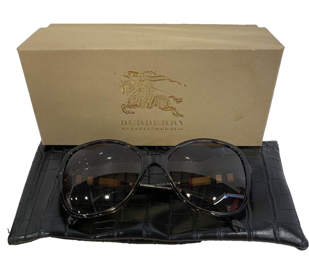 Burberry B 4197 3002/13 Dark Tortoise Shell Oversized Square Sunglasses & Case